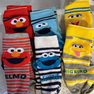 Sesame Street, fits toddler shoe size 4-6, socks, grippers on bottom